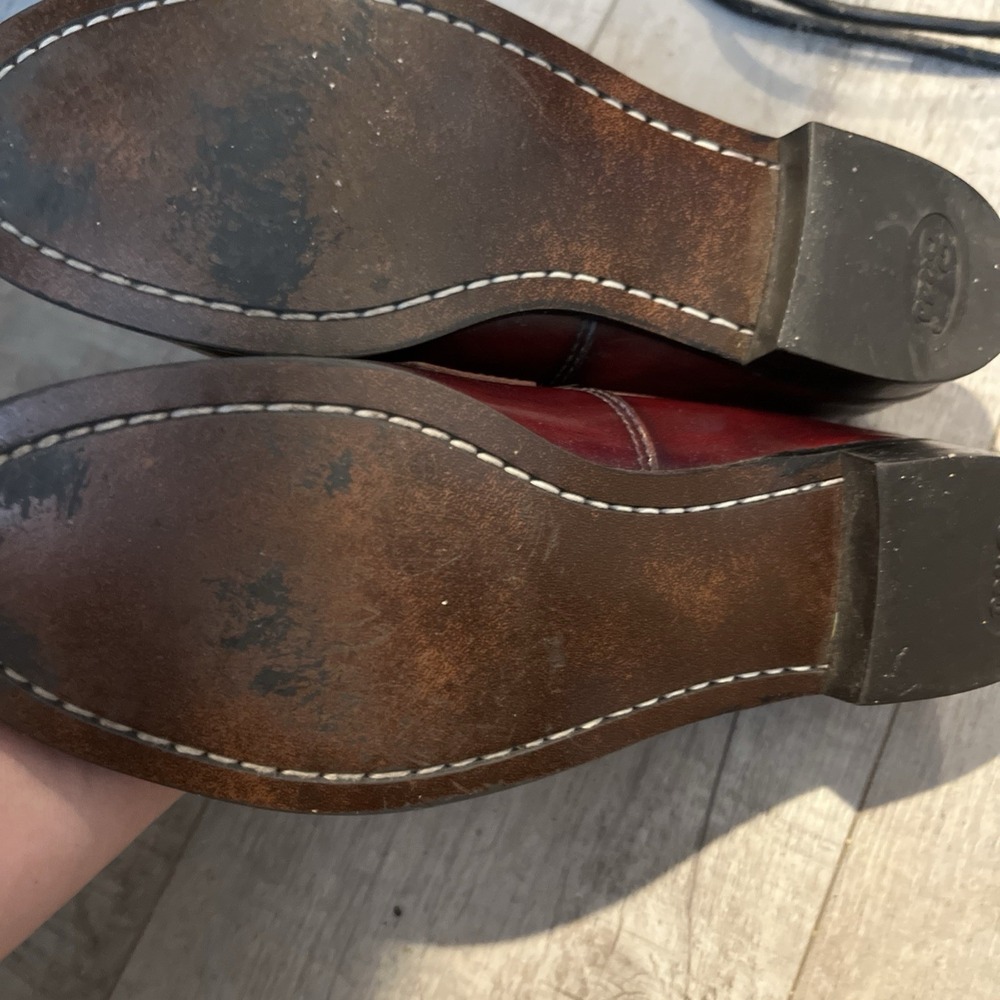 Women's Size 7-7.5 GH Bass Penny Loafer Leather Shoes Burgundy - Picture 4 of 5